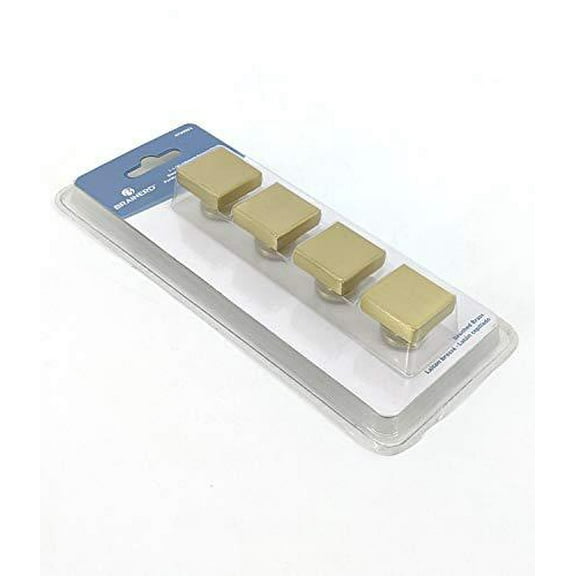 brainerd brushed brass square cabinet knobs 4-pack