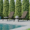 thumbnail image 2 of Flash Furniture Brazos Set of 2 Adjustable Chaise Lounge Chairs with Arms, All-Weather Outdoor Five-Position Recliners, Black/Brown, 2 of 13