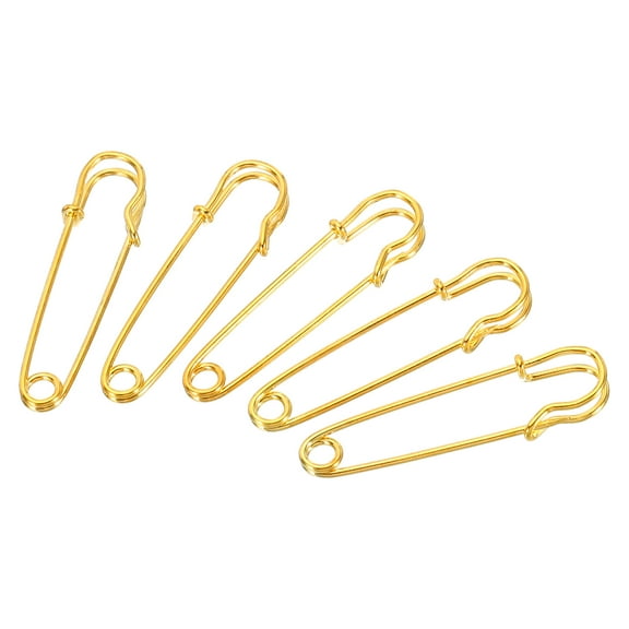 Uxcell Safety Pins 1.5 inch Large Metal Sewing Pins Gold Tone 20Pcs