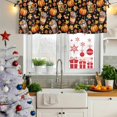 thumbnail image 5 of Orange Pumpkins Fall Curtain Valances for Windows, Kitchen Valance Window Treatments Panel 2 Pack, Thanksgiving Autumn Botanical Coffee Rod Pocket Short Curtains for Bathroom Bedroom 60 x 18 Inch, 5 of 8