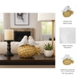 thumbnail image 5 of Whimsical Birds on Pineapple Figurine for Home Decor - Chic Ornaments for Bathroom, Office,  and Living Room Decor -  Tropical Sculpture for Shelf or Coffee Table Accent - 7", White & Gold, 5 of 12