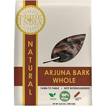 Pride Of India - Natural Arjuna Bark Whole, 3.53 oz(100 gram)