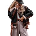 thumbnail image 1 of Bmisegm Veste en Laine d'Agneau à Revers pour Femmes Style Moto de Rue Manteaux pour Femmes Noir TG, 1 of 1