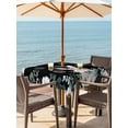 thumbnail image 2 of Easter Bunny Outdoor Tablecloth - 60x60 Inch Square Dining Table Cover, Eucalyptus Leaves Rabbit Flowers Black Waterproof Outdoor Table Cloth with Umbrella Hole & Zipper for Picnic/Patio/Party, 2 of 7