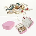 thumbnail image 2 of Unique Bargains Jewelry Box Small PU Leather Jewelry Organizer Case Storage Display Holder Light Pink, 2 of 7