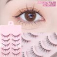 thumbnail image 2 of 5 Pares/25 Little Devil Cosplay 3D Faux Mink Pestañas Naturales Corta Tira Completa Banda Transparente Suave Natural Extensión De Belleza Diario Maquillaje Ojos Grandes Gao Jiahui  unisex, 2 of 2