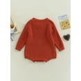 thumbnail image 4 of TSEXIEFOOFU Baby Knit Romper Long Sleeve Crew Neck Solid Fall Winter Bodysuit for Girls Boys, 4 of 8
