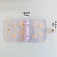 thumbnail image 3 of Mini A8 Loose-Leaf Notebook, Floral Daisy Pattern Refillable Travel Journal, Portable Small 3-Ring Binder Pocket Notepad A#006 Purple, 3 of 4