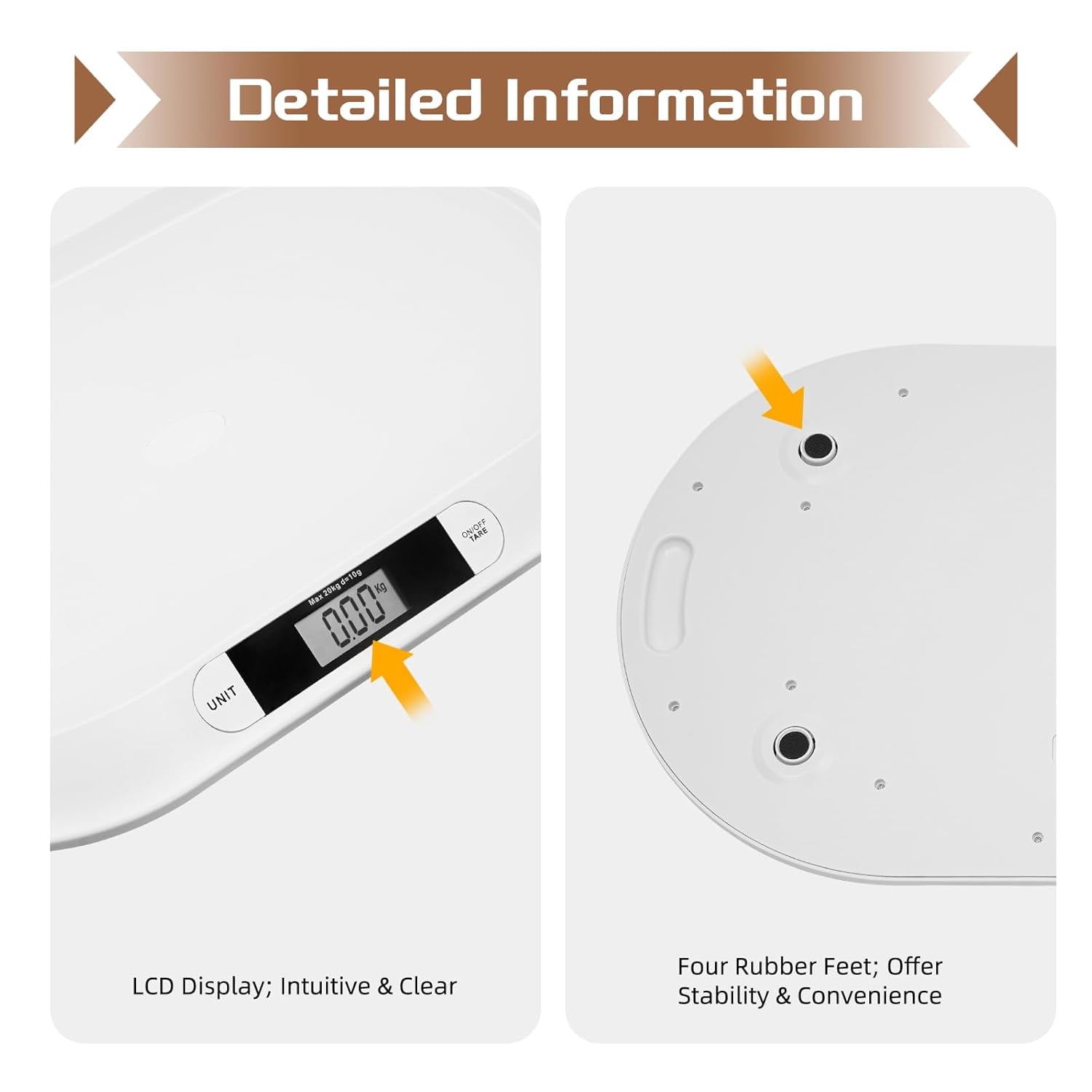 Electronic Digital Baby Infant Scale, Baby Weighing Scale, Pet Scale, Automatic Shut Off,LCD Display,Four Rubber Feet,for Weighing Items Blow 20kg/44pounds