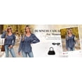 thumbnail image 6 of WIHOLL Womens Long Sleeve Shirts Pleated V Neck Curved Hem Fall Winter Tunic Tops Blouses Print, 6 of 8