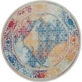 thumbnail image 2 of Nourison Global Vintage Distressed Ivory/Multicolor 6' x ROUND Area Rug, (6' Round), 2 of 8