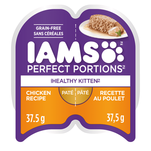 Iams Perfect Portions Grain Free Chicken Paté Healthy Kitten Wet Cat Food