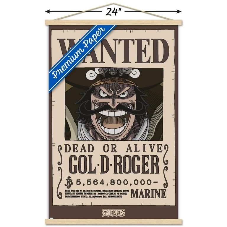 One Piece - Gol D Roger Wanted Poster Wall Poster with Magnetic
