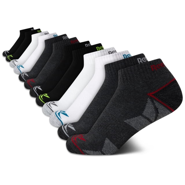 Calcetines deportivos Reebok para niño, corte cuarto, paquete de 12, talla mediana