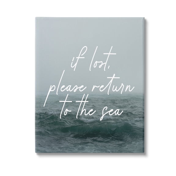 Stupell Industries Return To Sea Phrase Landscape Painting Gallery Wrapped Canvas Art Print Wall Art, 16 x 20