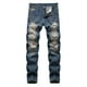 thumbnail image 2 of Pantalones vaqueros largos para hombre, nueva moda, con bolsillos, botones y cremallera, tendencia vaquera con personalidad, vaqueros para hombre., 2 of 9