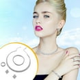 thumbnail image 4 of Pendientes de diamantes de imitación para mujer Conjunto de pendientes de collar de gota de agua Accesorios de plata Wmkox8yi  sjalhkljlk4867, 4 of 6
