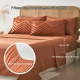 thumbnail image 4 of Davulos Queen Comforter Set Burnt Orange 7 Pieces, Boho Bed in a Bag Queen Size Geometric Soft Microfiber All Season Bedding Set with Comforter, Sheets, Pillowcases & Shams, 4 of 9