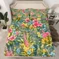 thumbnail image 2 of Feelyou Spring Plant Botanical Queen Sheet Sets, Spring Flower Floral Flat Sheet, Vintage French Style Queen Fitted Sheet, Ultra Soft Bedroom Decor, 4-Piece, 2 of 7