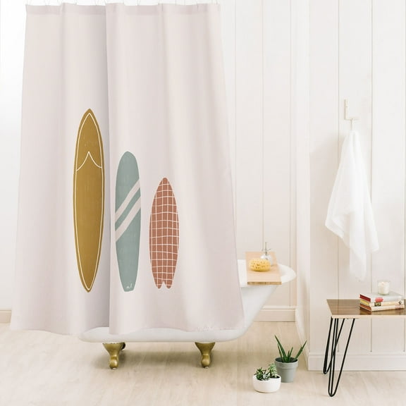 Society6 Hello Twiggs Summer Surfboards Shower Curtain 71" x 74"