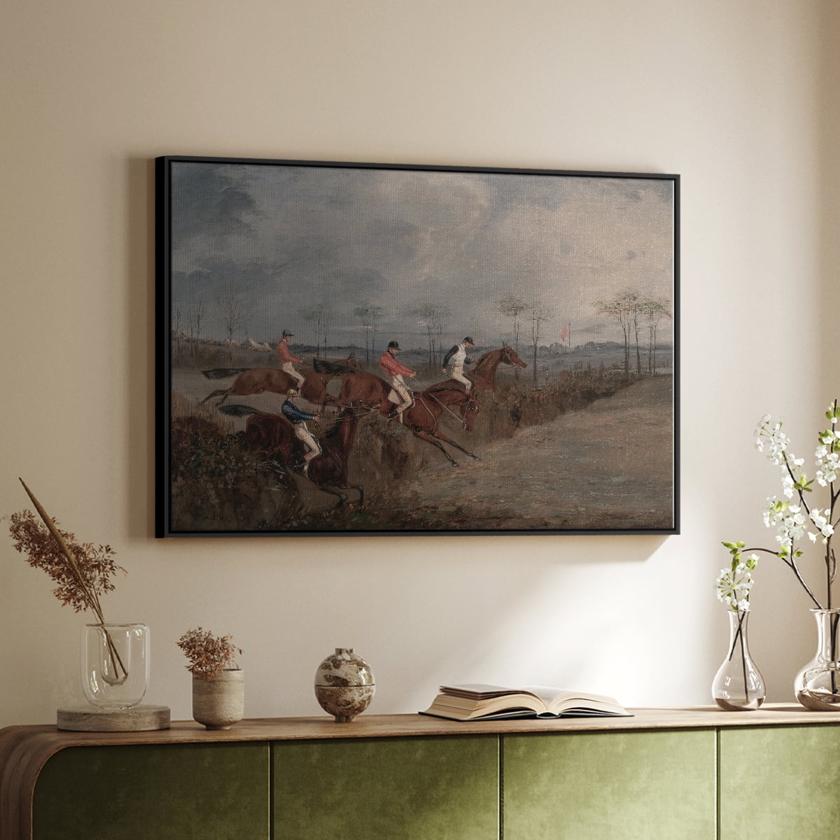 Vintage Animal Print-XXXI By Wexford Home Framed in Black Wood Gallery Wrapped Canvas 17 in. x 25 in.