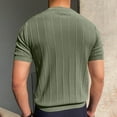 thumbnail image 6 of Tauxra Men's Textured Ribbed Knit Short Sleeve Round Neck Tee Shirts Solid Casual Top Green XL, 6 of 6
