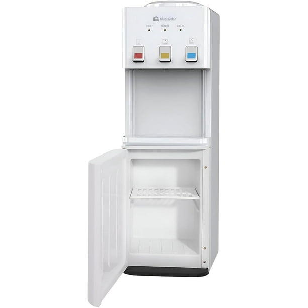 Dispensador de Agua Bluelander, 3 Ajustes de Temperatura con Gabinete de Almacenamiento, Blanco