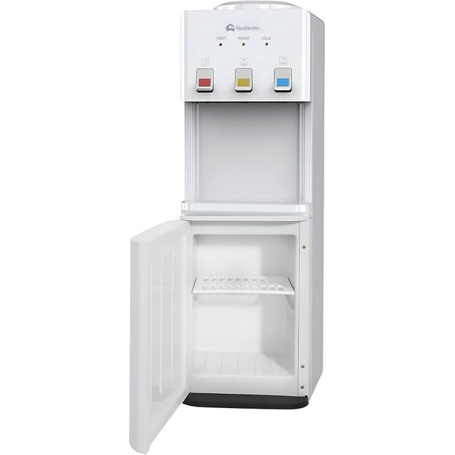 Dispensador de Agua Bluelander, 3 Ajustes de Temperatura con Gabinete de Almacenamiento, Blanco