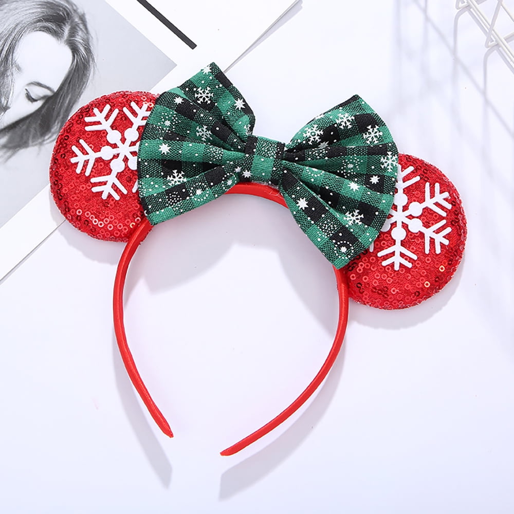 Gifts by RD Red Sparkle Minnie Ears Headband Handmade Red  display picture 1