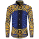 thumbnail image 1 of Camisas con estampado 3D de león dorado para hombre, Tops de manga larga con cuello vuelto y botones, ropa de calle de estilo barroco a la moda, 1 of 4
