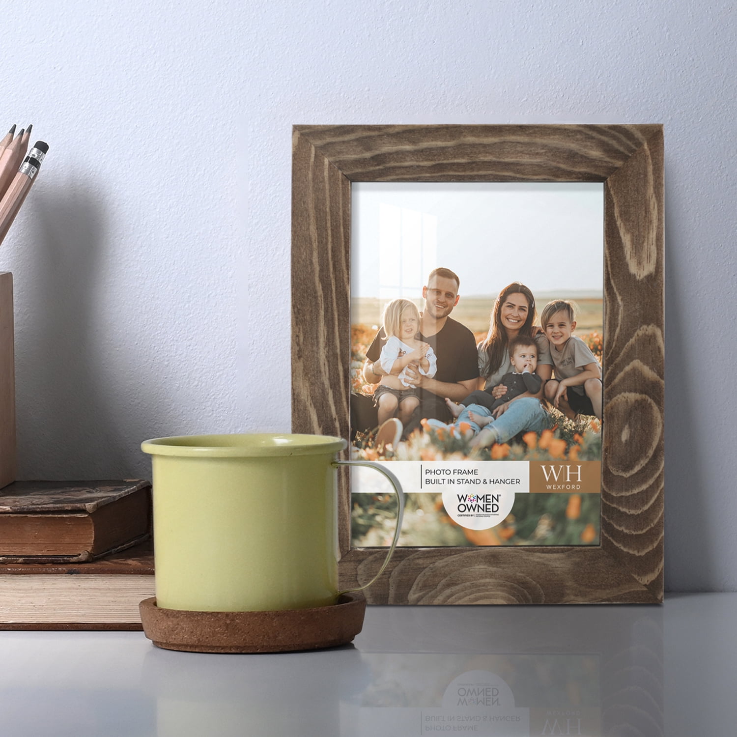 Woodgrain 3.5 in. x 5 in. Walnut Picture Frame (Set of 2)