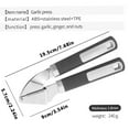 thumbnail image 3 of Stainless Steel Garlic Press, Manual Garlic Mincer and Masher, Heavy Duty Garlic Crusher, for Kitchen, Cooking, and Food Prep, Silver, by FAJHHA, 3 of 8