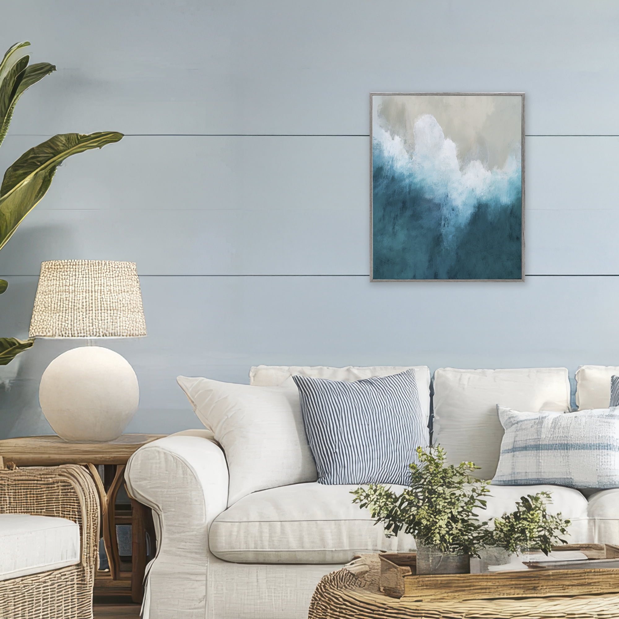 Stupell Industries Aerial Tide Abstraction Gray Framed Giclee Art, design by Denise Brown