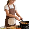 thumbnail image 3 of No-Tie Cross Back Chef Apron with 2 Removable Towel Pockets Cross-Back Kitchen Apron Comfortable Easy To Clean for Men & Women Cooking Baking Grilling BBQ (Khaki), 3 of 10