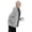 Gray, variant on Women's Flannel Fleece Zip Up Hoodie - Cozy Oversized Fuzzy Jacket with Hood & Front Pockets-Beige