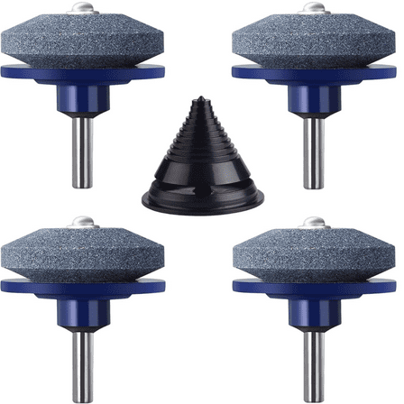 Lawn Mower Blade Sharpener Universal for Any Power Drill Hand Drill Quality Corundum Sharpener with Lawn Mower Blade Balancer