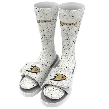 

Men s ISlide White Anaheim Ducks Speckle Socks & Slide Sandals Bundle