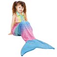 thumbnail image 1 of Manta Catalonia Kids con forma de cola de sirena, franela con forma de arco iris, 1 of 7