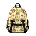 thumbnail image 3 of Hedgehog and Leaf Yellow Pattern Cute School Backpack Bag for School with Padded Back and Adjustable Shoulder Straps 15.25"x11.5"x5.25", 3 of 5
