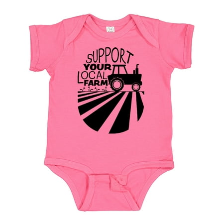 

Inktastic Support Your Local Farm- Tractor Boys or Girls Baby Bodysuit
