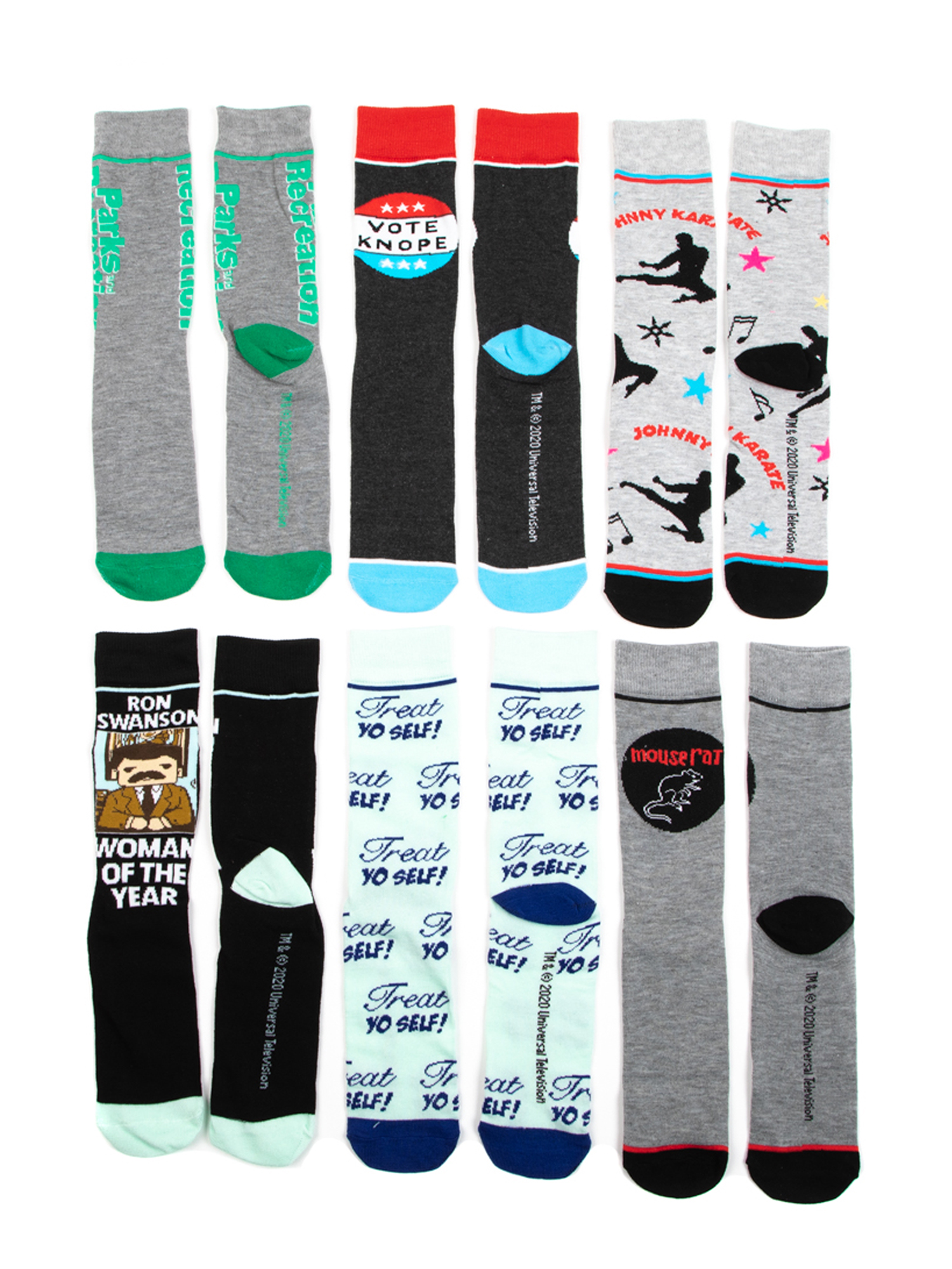 Men's Parks & Rec Socks, 6 Pack