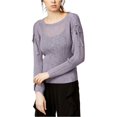 thumbnail image 2 of Bar III Suéter de punto acanalado para mujer, Morado, XX-Large bar III Tejer, 2 of 2