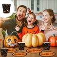 thumbnail image 4 of Halloween Ghost Pumpkin Paper Cups – 10 Pack 9oz Disposable Party Cups, Multicolor Star Pattern Drinkware for Halloween Parties, Trick-or-Treat, Fall Gatherings, 4 of 5