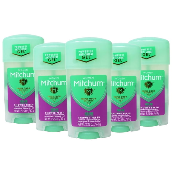 5 Pack - Mitchum Anti-Perspirant & Deodorant for Women Power Gel, Shower Fresh - 2.25 oz