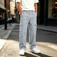 thumbnail image 2 of Jessboyy Boys Sweatpants 5-6 Years Elastic Waist Drawstring Boys Pants with Cargo Pockets Casual Straight Leg Sweatpant for Fall Winter School Gray, 2 of 4