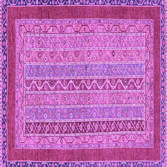 Ahgly Company Indoor Square Abstract Purple Modern Area Rugs, 8' Square