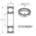 thumbnail image 4 of Unique Bargains Roulements à Billes Rainures Profondes 6019 95x145x24mm 1 Pce Roulements Lubrifiés Roue de Trottinette Planche à Roulettes, 4 of 6