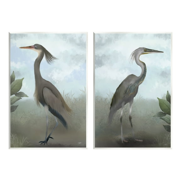 Stupell Industries Coastal Birds Gazing Animals & Insects Painting Unframed Art Print Wall Art, 10 x 15, Set of 2