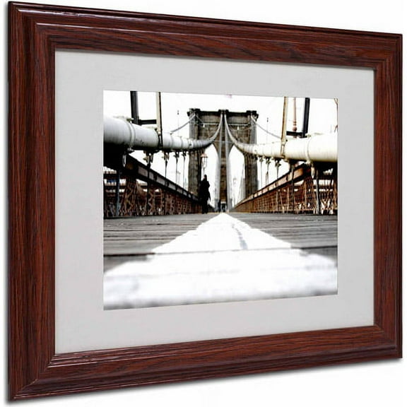 Trademark Fine Art "Brooklyn Bridge" Canvas Art by Yale Gurney, Wood Frame