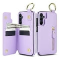 thumbnail image 2 of Cutyskin for Samsung Galaxy A55 Wallet Case【RFID Blocking】 with Card Holder Cash Pocket Zipper Bills Slot, Soft PU Leather Magnetic Back Folio Kickstand, Finger Ring Holder Hook Case, Purple, 2 of 8